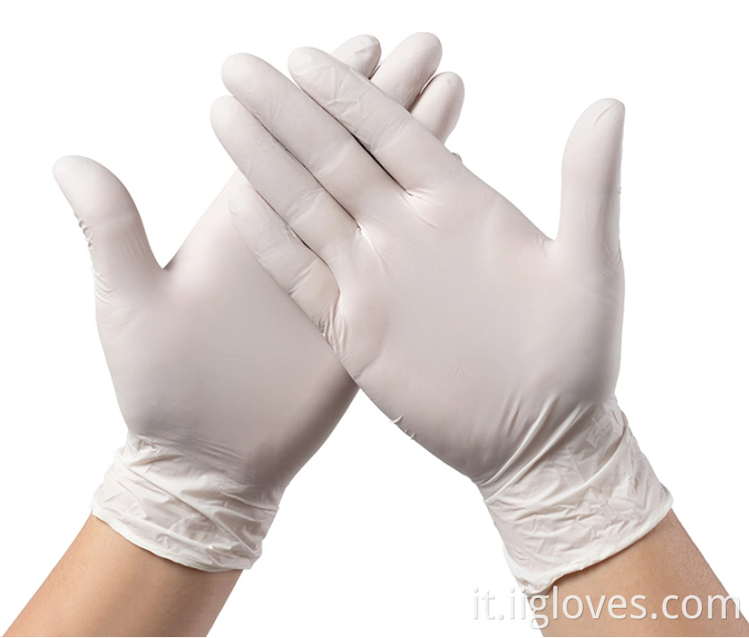 Guanti usa e getta esame di laboratorio libero in polvere guanti in lattice